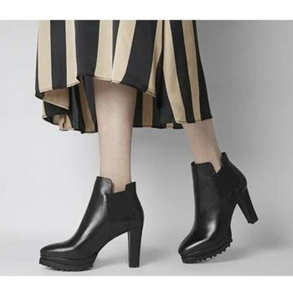 ALLSAINTS Womens Sarris Leather Ankle Boots in Black 9 - Picture 16 of 16